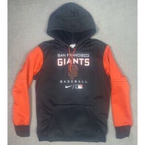 Nike Authentic Hoodie San Francisco Giants Boys Medium Black Orange Therma Fit